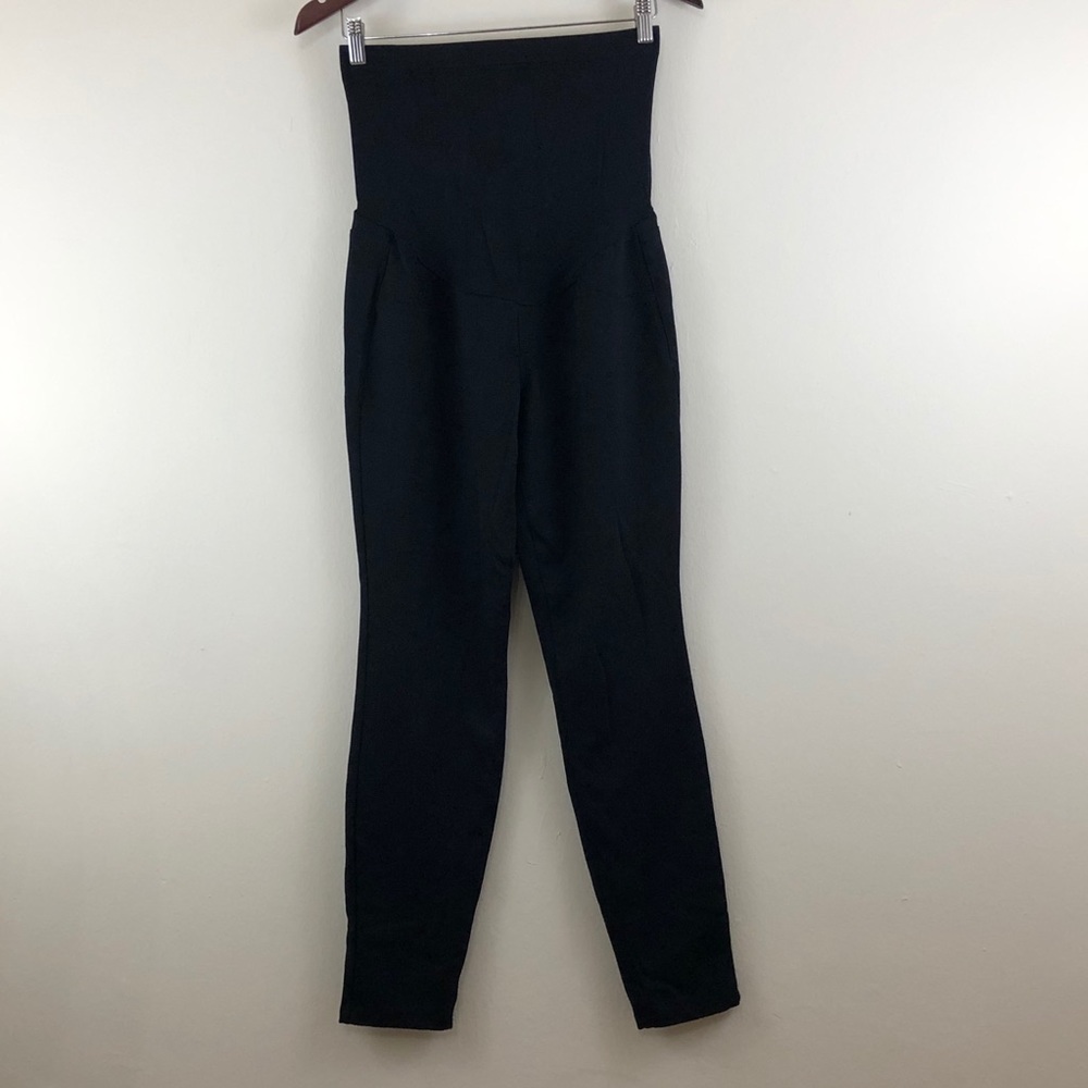 A. Glow Black Over the Belly Maternity Pants M